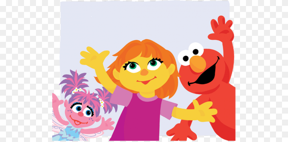 Larger Clipart Elmo Sesame Street Autism Julia, Face, Head, Person, Baby Free Transparent Png
