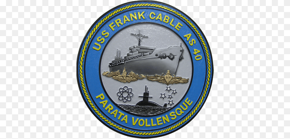 Larger Image Uss Frank Cable As 40 Logo, Badge, Emblem, Symbol, Disk Free Png Download