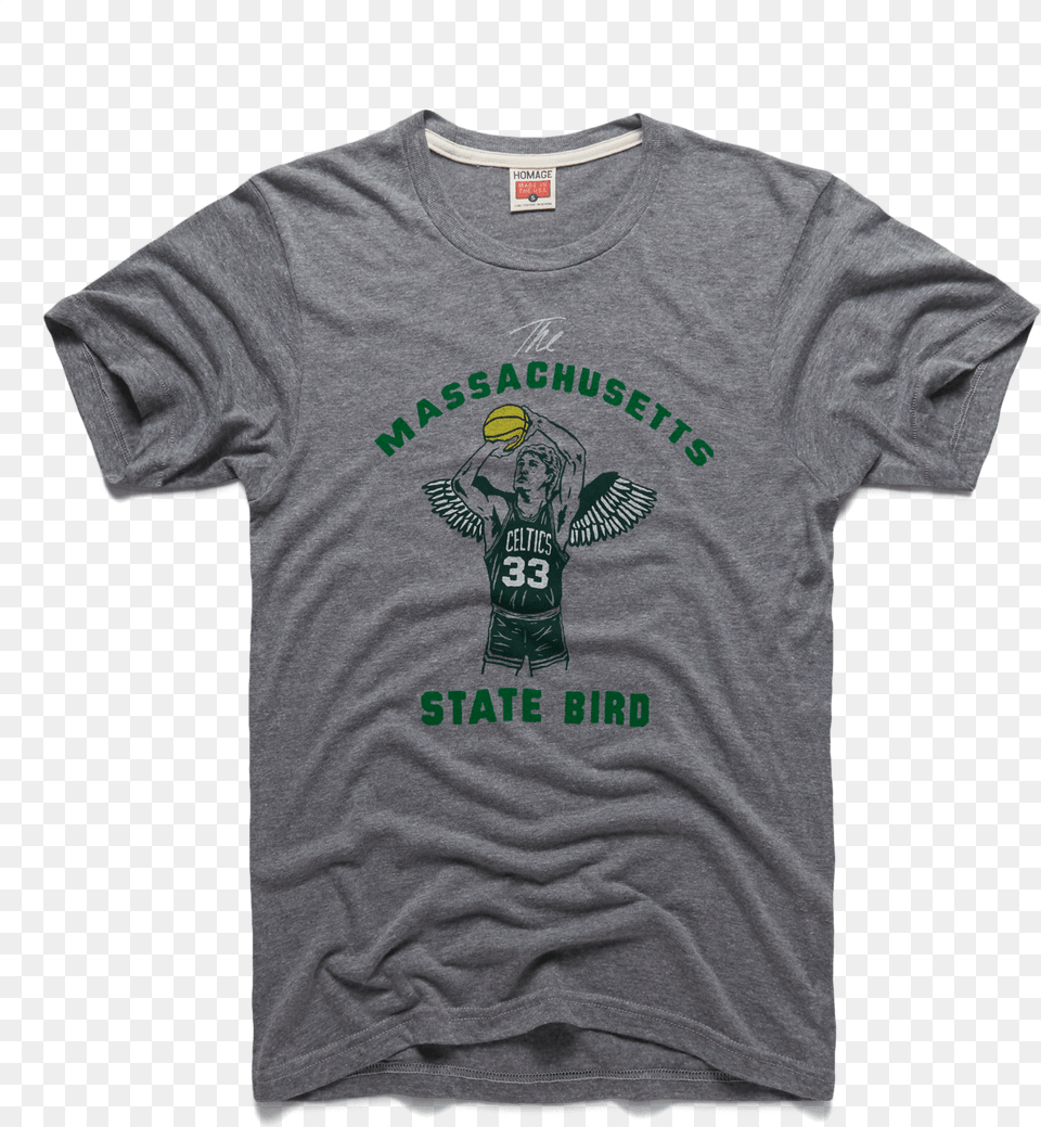 Larry Bird Massachusetts State T Short Sleeve, Clothing, Shirt, T-shirt, Person Png