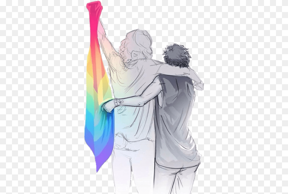 Larry Larry Stylinson And Harry Styles Larry Stylinson Pride Flag, Adult, Art, Female, Person Png Image