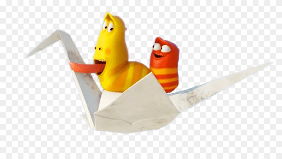 Larva Red And Yellow On Paper Plane, Art, Origami, Aircraft, Airplane Free Png