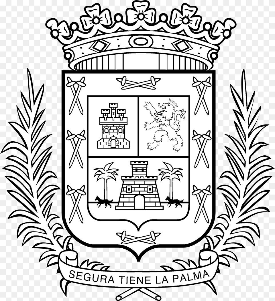 Las Palmas Logo Black And White, Emblem, Symbol, Qr Code, Animal Png