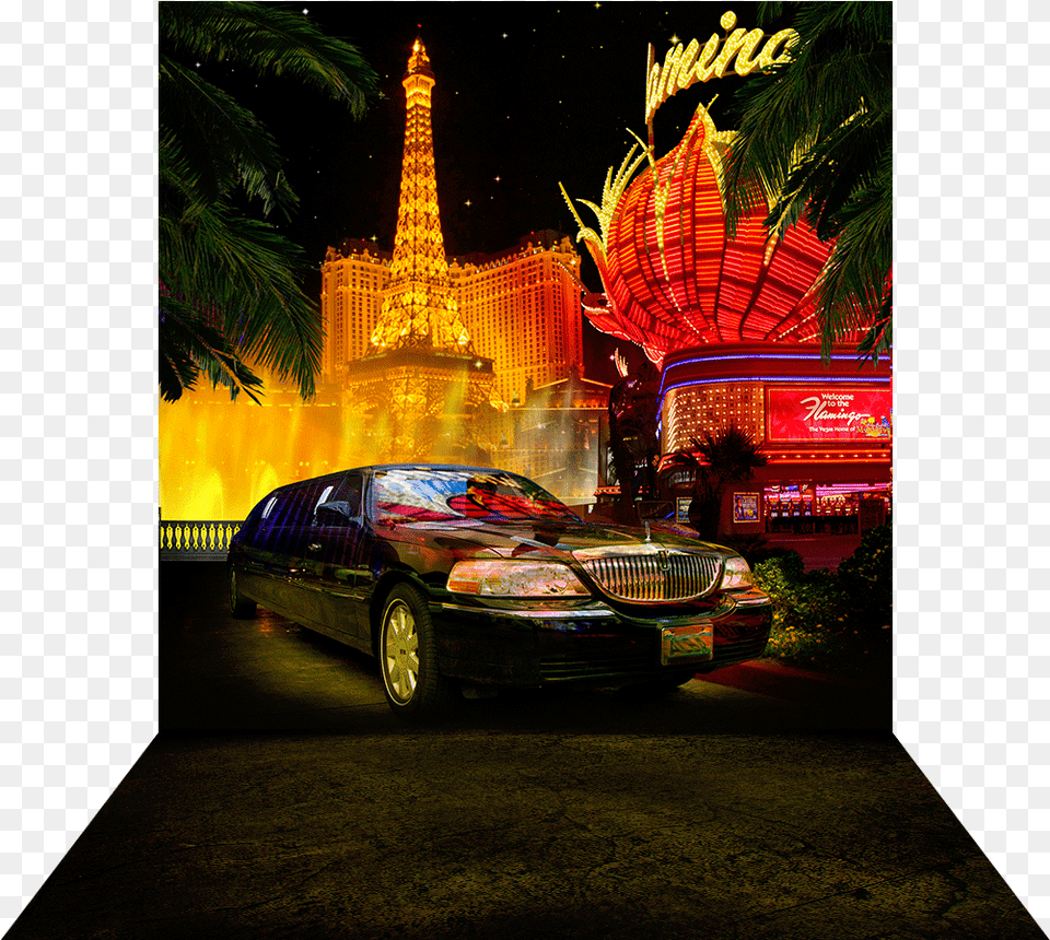 Las Vegas Nights Without Sign Paris Hotel And Casino, Alloy Wheel, Vehicle, Transportation, Tire Free Transparent Png