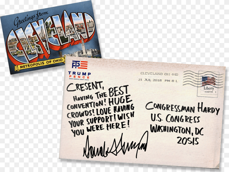 Las Vegas Nv Accidental Congressman Cresent Hardy Giclee Painting Greetings From Cleveland Postcard, Envelope, Mail Free Transparent Png