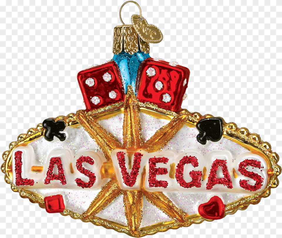 Las Vegas Sign Glass Ornament Casino Chips And Christmas, Birthday Cake, Cake, Cream, Dessert Free Png Download