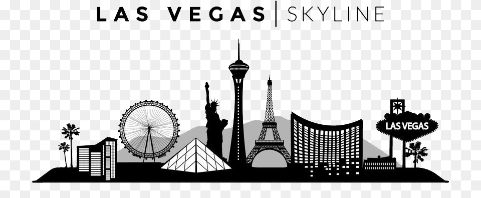 Las Vegas Skyline Background Las Vegas Skyline, City, Person, Machine, Wheel Png