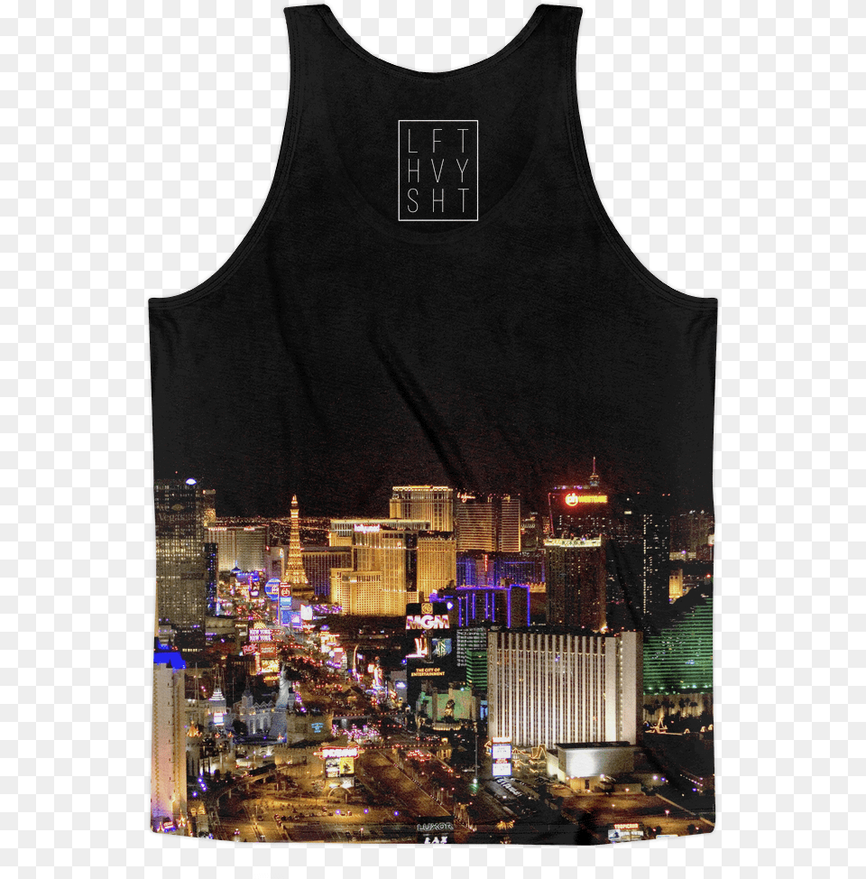 Las Vegas Skyline Men S Tank Top House Of Blues Foundation Room, Urban, Undershirt, City, Clothing Png Image