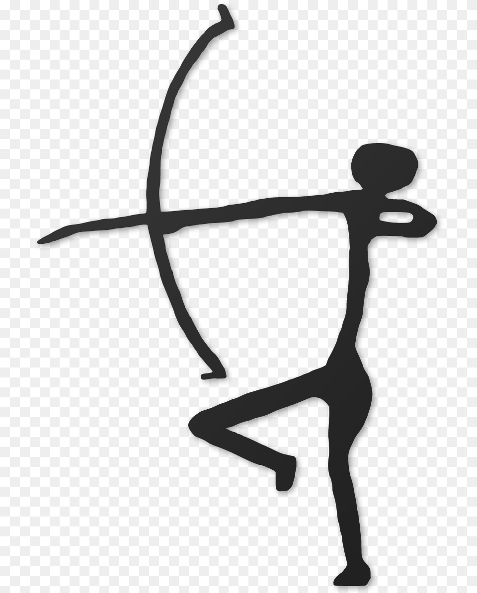 Lascaux Cave Stick Figure Simple Easy Cave Paintings, Person, Bow, Weapon, Archery Free Png Download