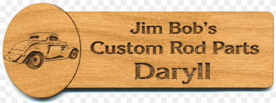 Laser Engraved Custom Wood Name Tag Wood Tag, Car, Transportation, Vehicle, Text Free Png