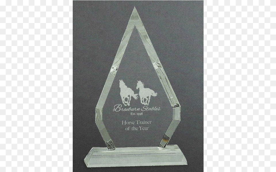 Laser Engraved Glass Pyramid Trophy Trophy, Animal, Arrow, Arrowhead, Horse Free Transparent Png
