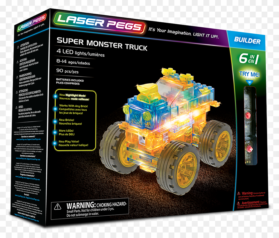 Laser Peg 6in1 Monster Truck Laser Pegs Spider, Advertisement, Machine, Wheel, Poster Free Transparent Png