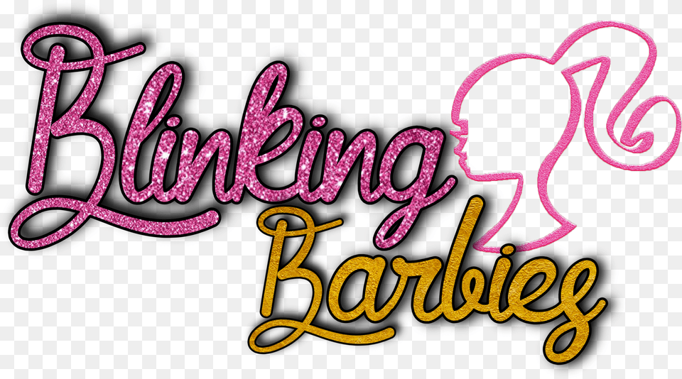 Lashes Blinking Barbies Calligraphy, Text Png Image