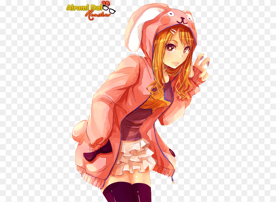 Last Anime Orange Hair Girl, Book, Comics, Publication, Adult Png Image