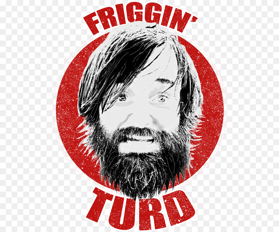 Last Man On Earth Friggin Turd Men S V Neck T Shirt Poster, Beard, Face, Head, Person Free Png