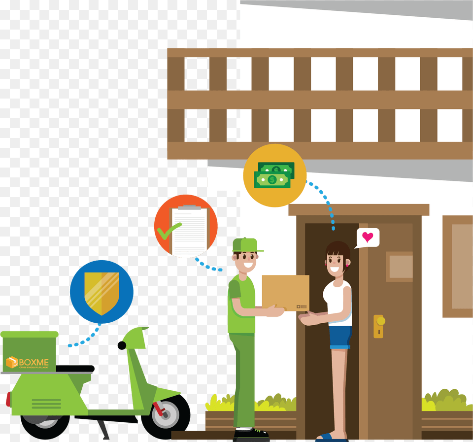 Last Mile Delivery Has Never Been This Easy Clipart Door To Door Delivery Cartoon, Person, Boy, Child, Male Png