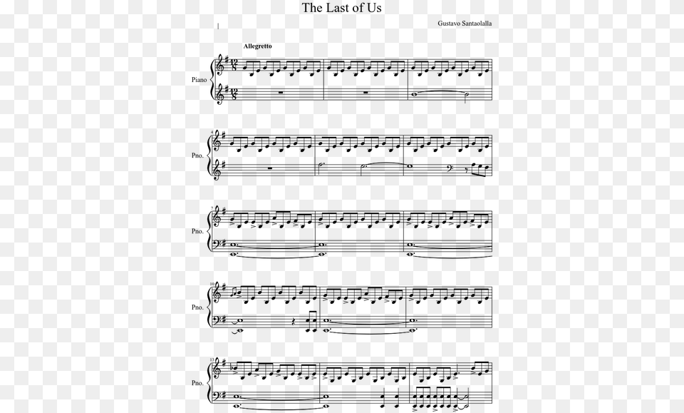 Last Of Us Partitura, Gray Free Png Download