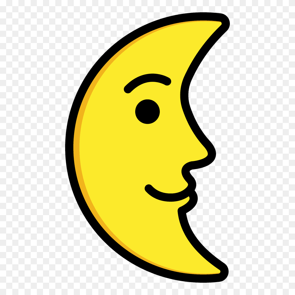 Last Quarter Moon Face Emoji Clipart, Produce, Plant, Outdoors, Night Png Image