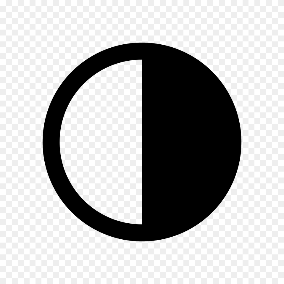 Last Quarter Moon Symbol, Gray Png