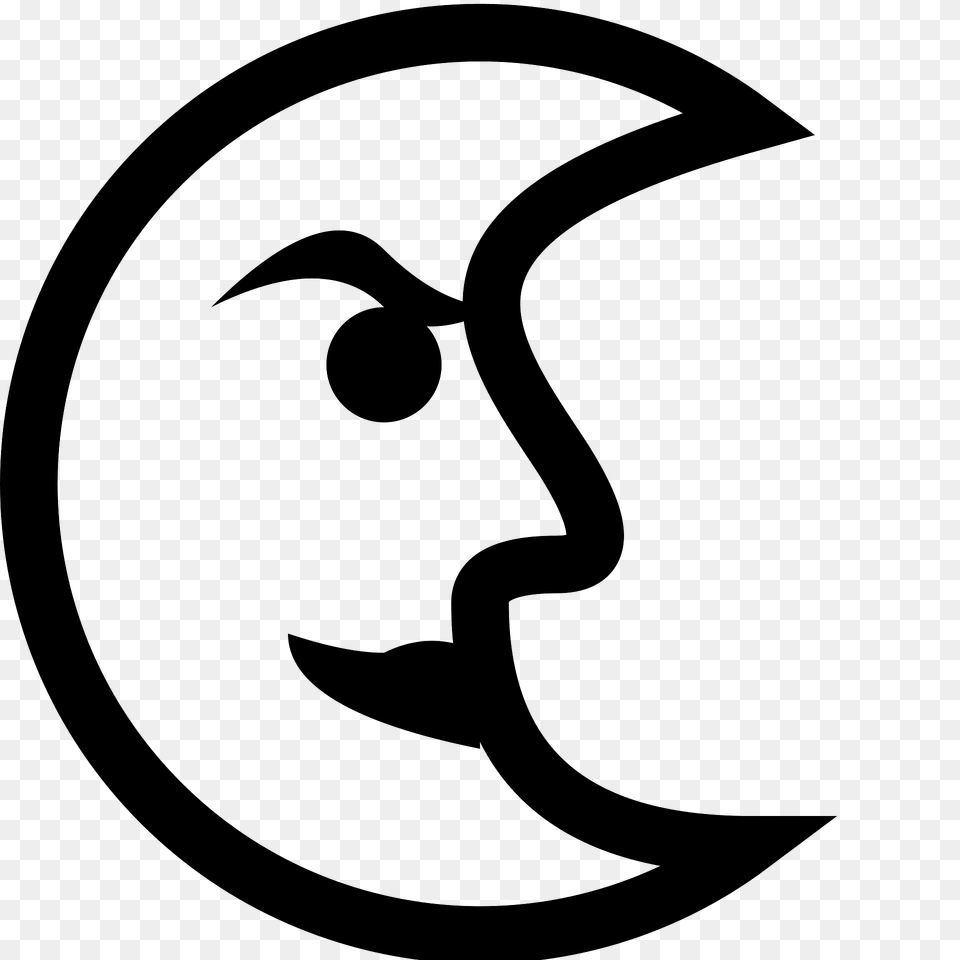 Last Quarter Moon With Face Clipart, Symbol, Recycling Symbol, Text, Animal Free Transparent Png