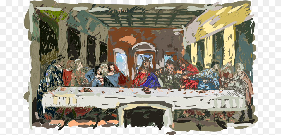 Last Supper Simpl, Art, Painting, Person, Adult Free Png