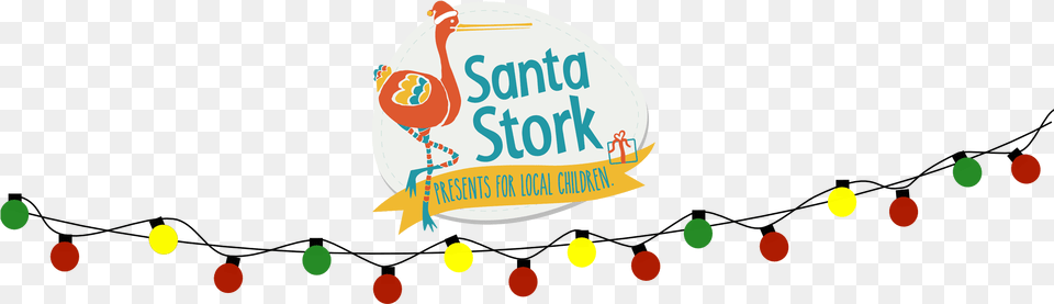 Last Year39s Santa Stork Campaign Saw Brand New Presents Background Christmas Lights Clip Art, Balloon, Animal, Bird, Food Free Png Download