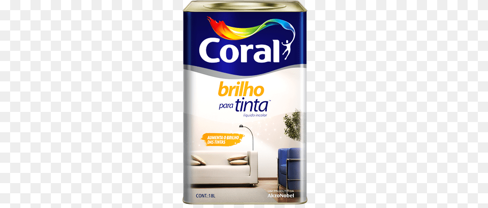 Lata Principal Brilho Para Tinta Brilho Para Tinta Coral, Advertisement, Tin, Can Free Transparent Png