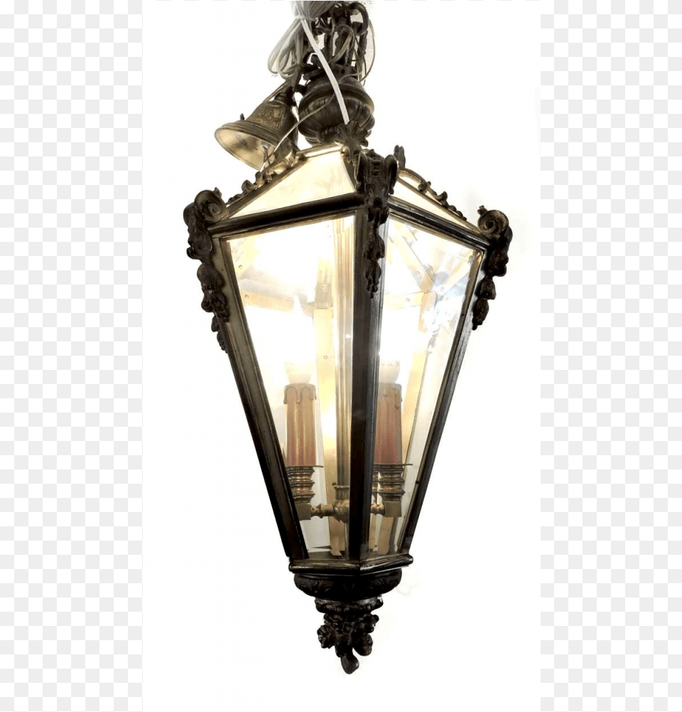 Late 19th Century Hanging Glass Pendant Amp Bronze Light Sconce, Lamp, Lampshade, Light Fixture Png Image