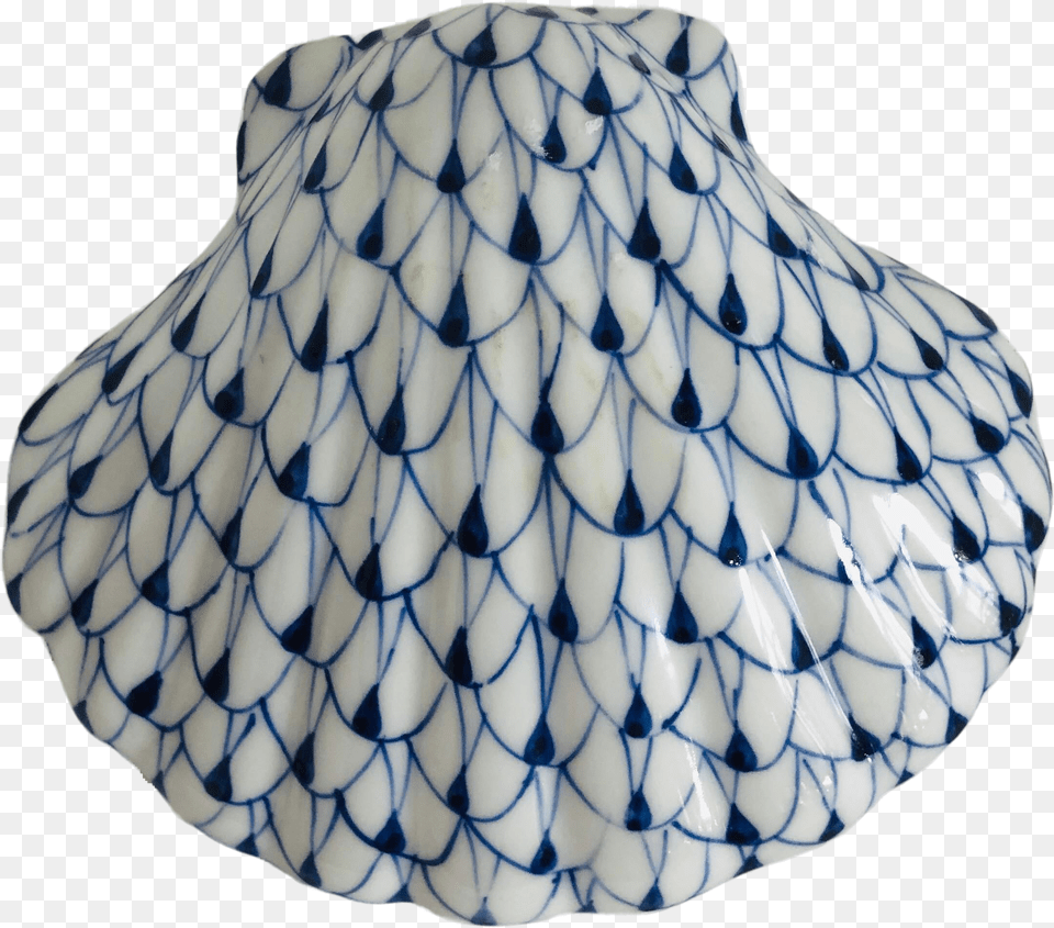 Late 20th Century Andrea By Sadek Blue And White Sea Shell Lampshade Free Transparent Png