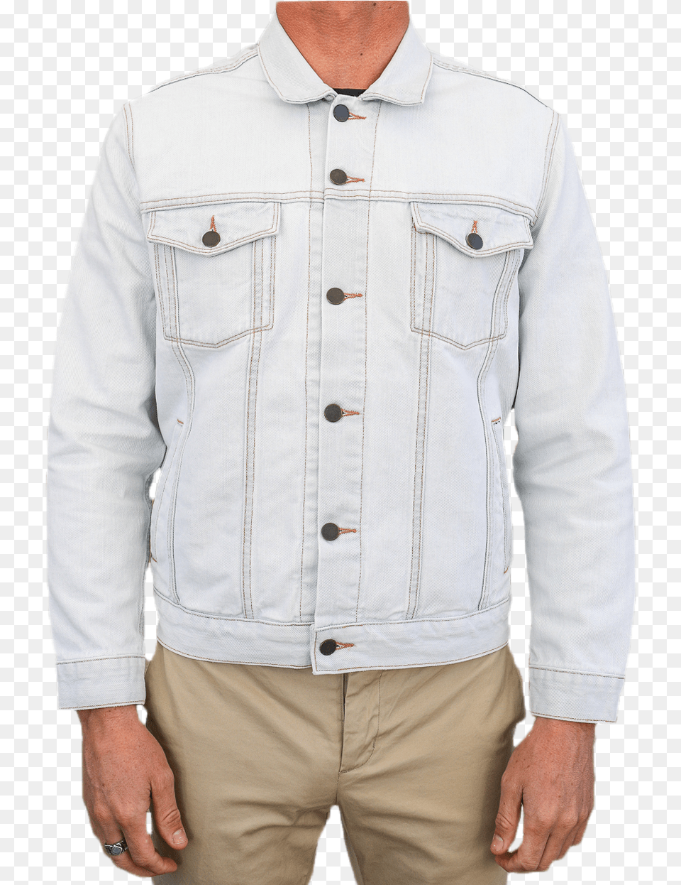 Lateral Denim Jacket Bleach Pocket, Clothing, Coat, Long Sleeve, Shirt Png