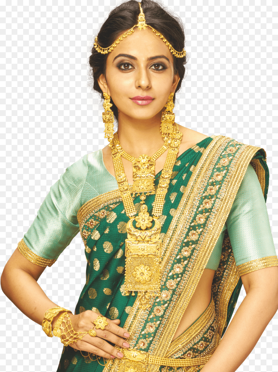 Latest Traditional Indian Jewellery Bridal Jewellery Hd, Blouse, Clothing, Silk, Accessories Free Png