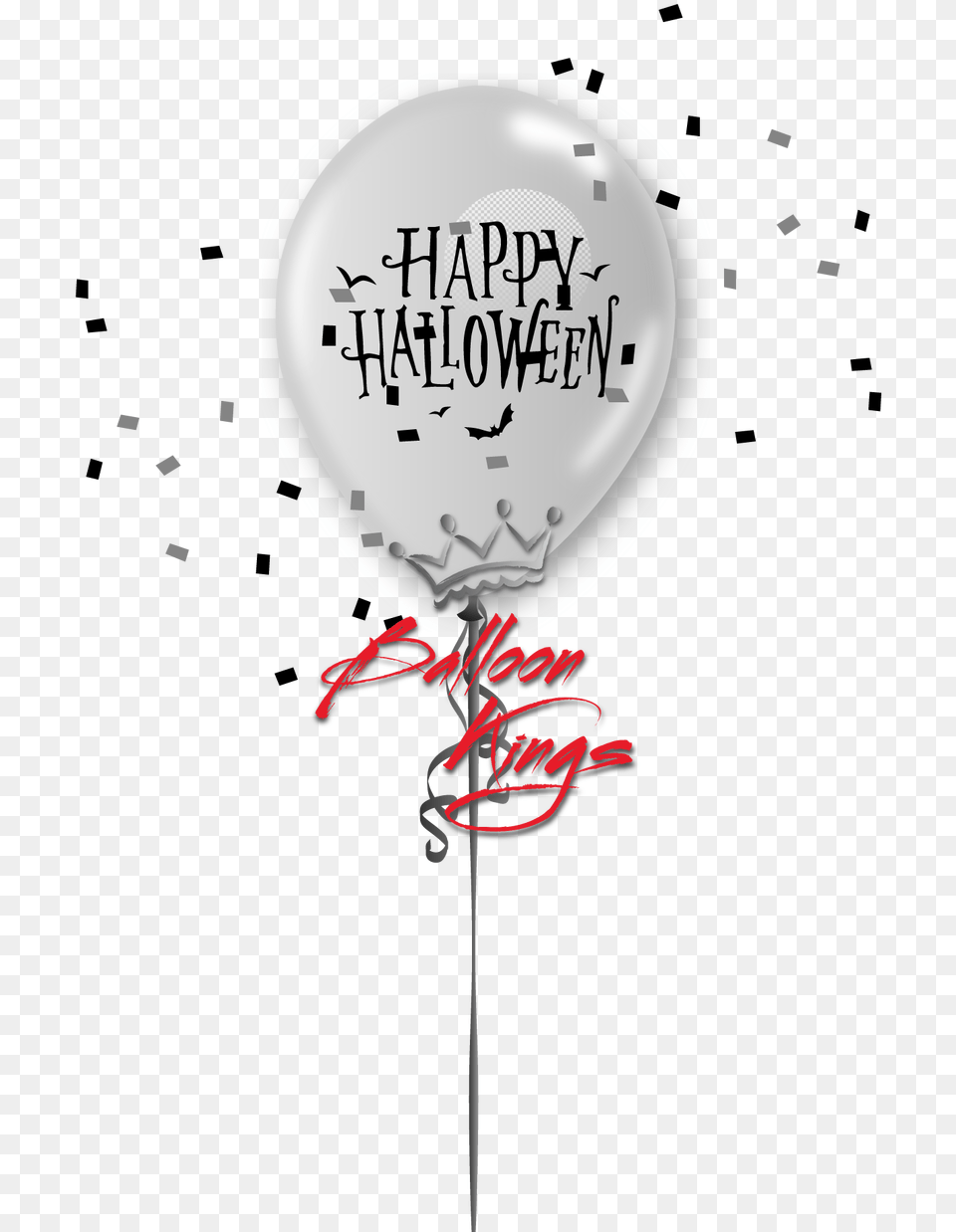 Latex Moon Amp Bat Silver Happy Birthday Clear, Balloon Free Png