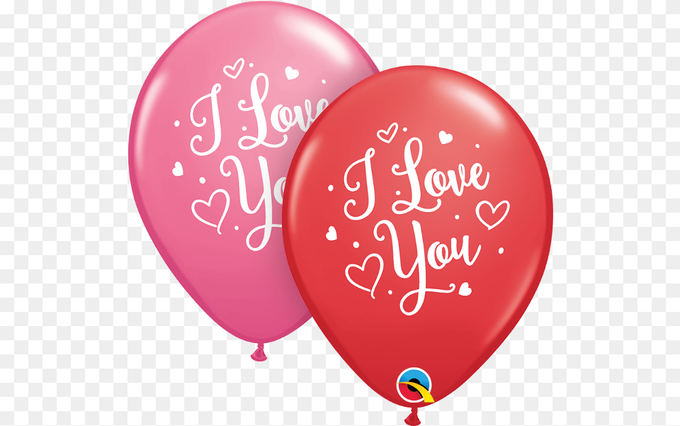 Latex Red And Rose I Love You Hearts Script 50 Count Balloon Png