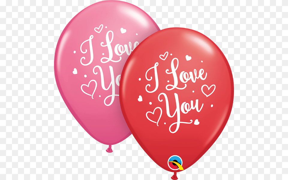 Latex Red And Rose I Love You Hearts Script Love You Balloon Free Png