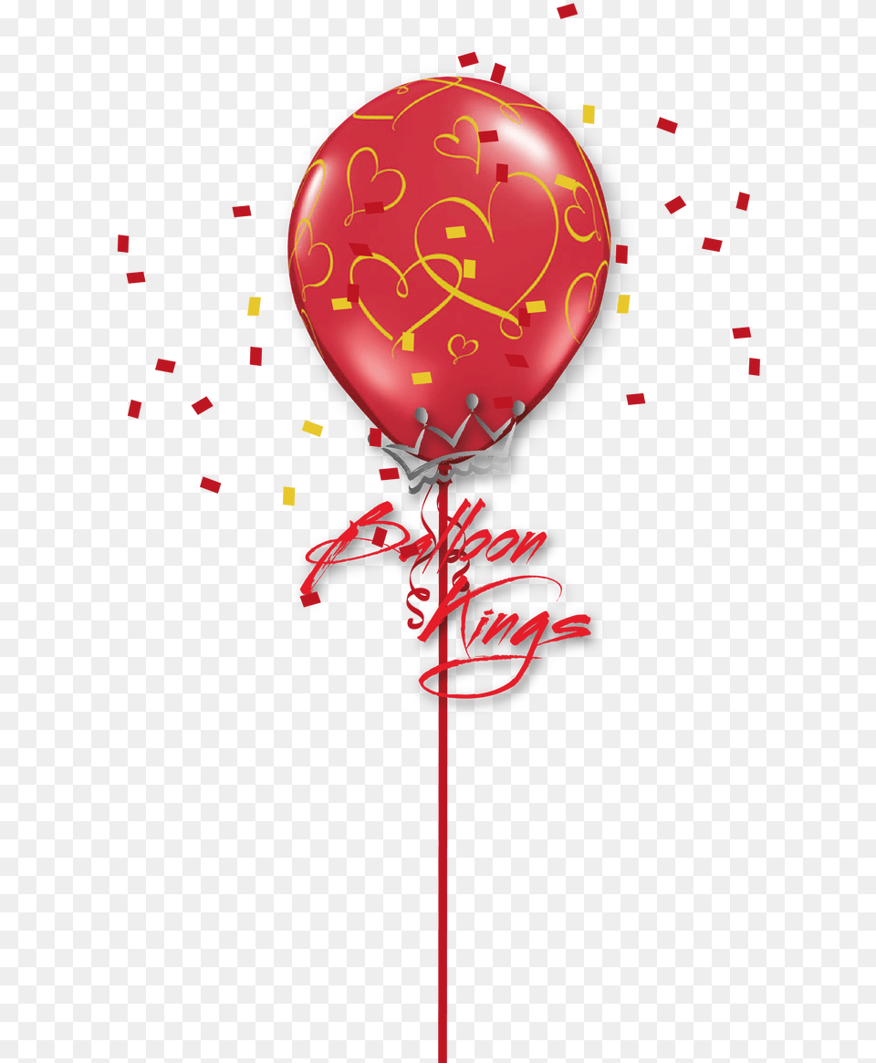 Latex Romantic Gold Hearts Balloon Free Png