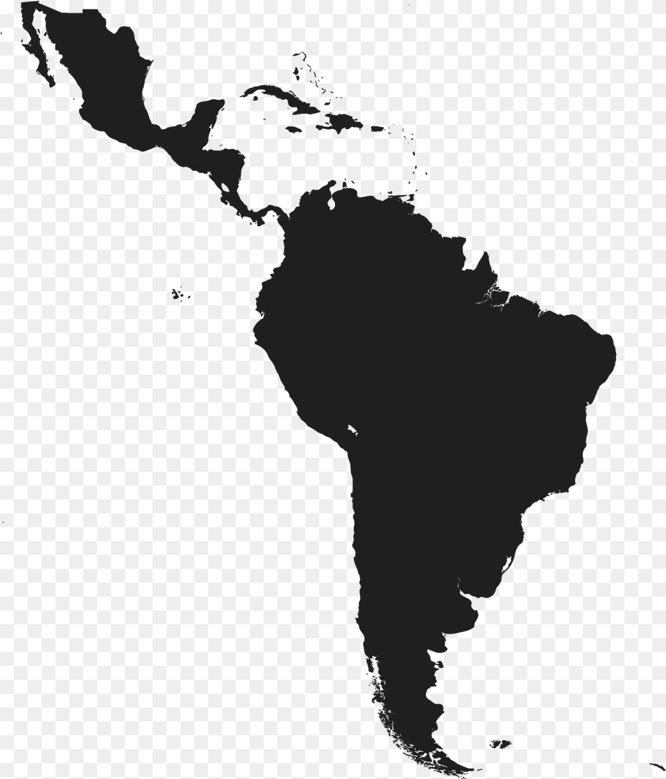 Latin America And Caribbean Latin America Map Black And White, Plot, Chart, Wedding, Person Png