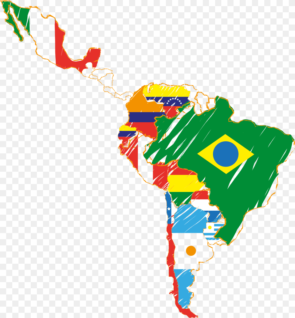 Latin America Flag Map, Chart, Plot, Baby, Person Free Png