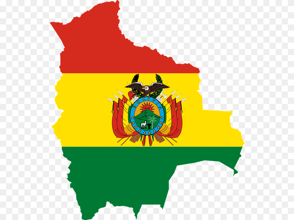 Latin Bolivia Map With Flag, Animal, Bird, Emblem, Symbol Free Png