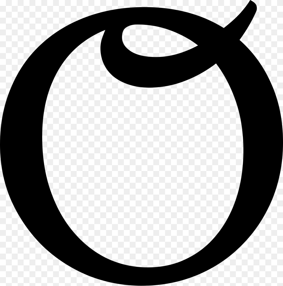 Latin Capital Letter O With Curl, Gray Free Png