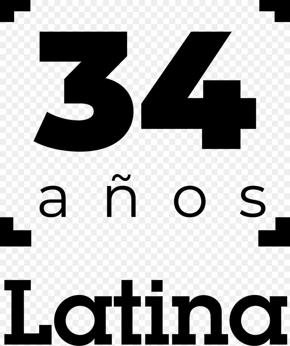 Latina Logo 34 Aniversario Poster, Gray Free Transparent Png