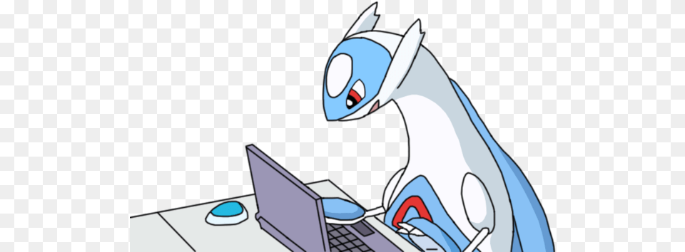 Latios Use Computer Remake By Redeyelatios Latios On A Computer, Electronics, Pc, Laptop, Person Free Png Download