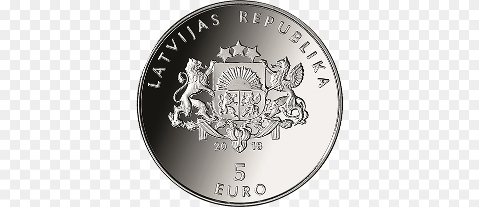 Latvian 5 Silver Coin 5 Euro Mein Lettland 2018, Money, Disk Free Png