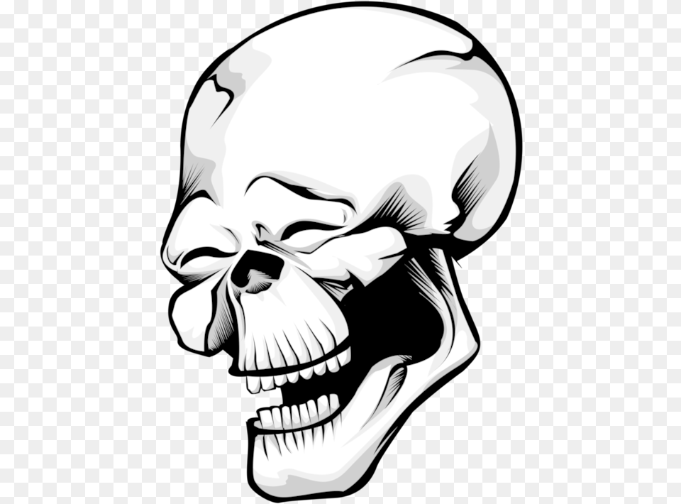 Laugh Skull By Dafityusup Picture Skull Laughing, Person, Stencil, Art, Drawing Free Transparent Png