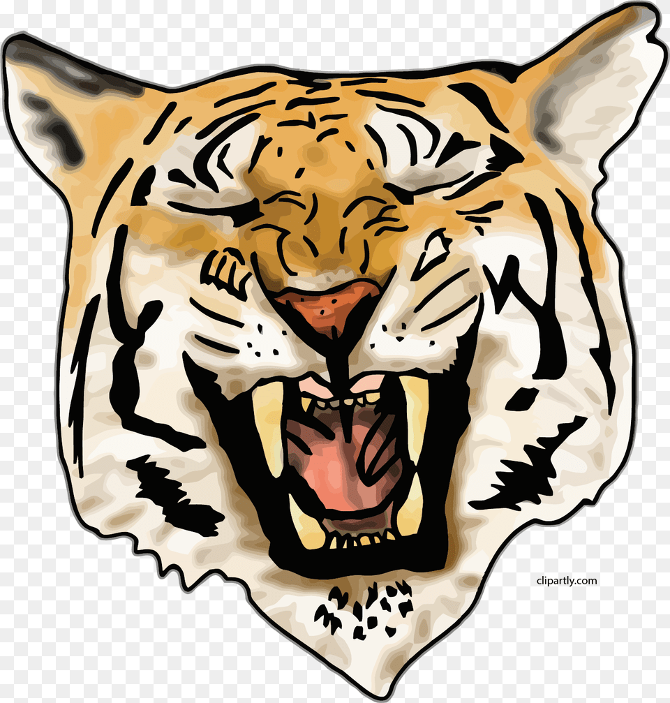 Laugh Tiger Face Clipart, Animal, Mammal, Wildlife, Canine Free Png