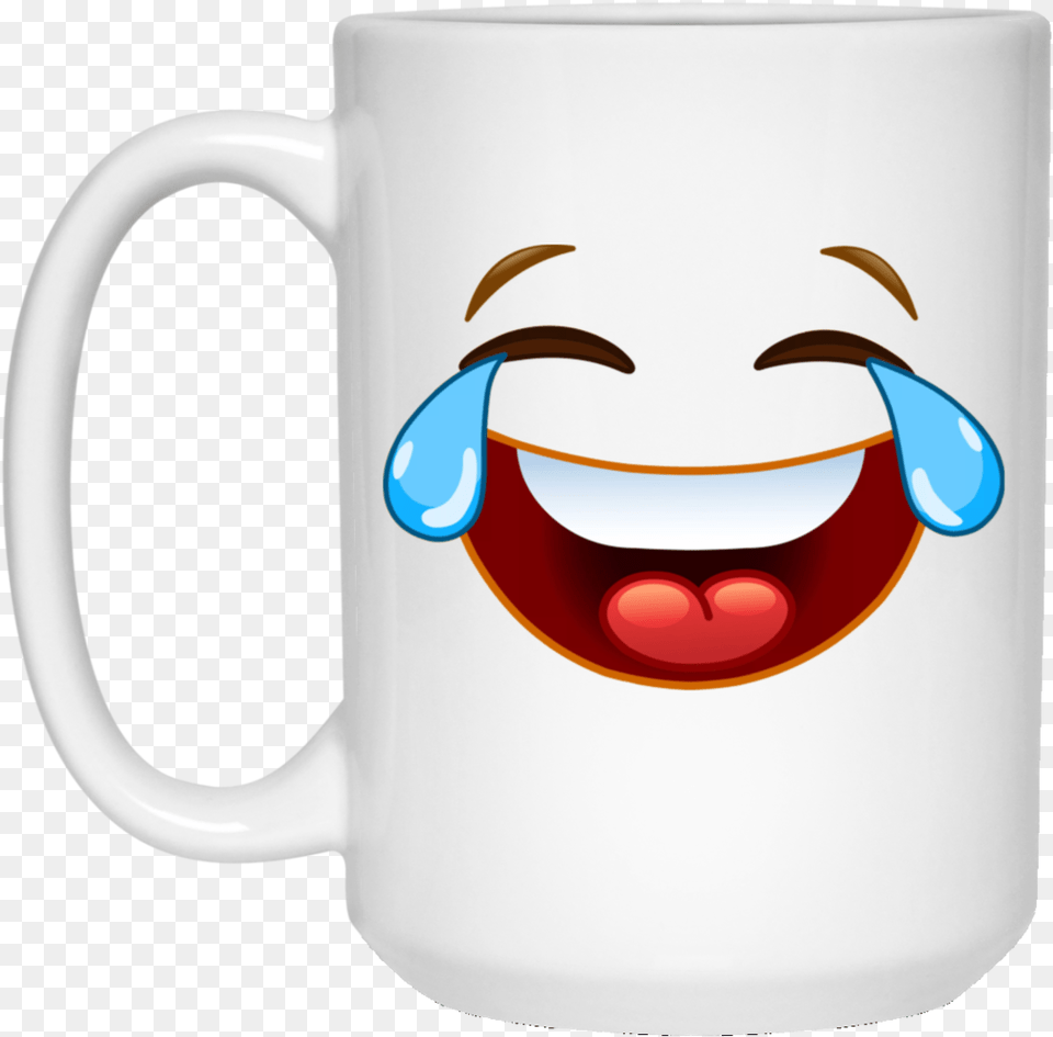 Laughing Crying Tears Of Joy Emoji 15 Oz White Mug Skeleton Hand With Rose, Cup, Beverage, Coffee, Coffee Cup Png Image