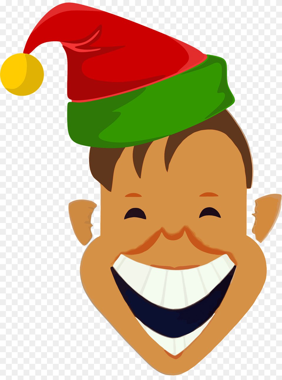 Laughing Elf Face Clipart, Clothing, Hat, Head, Person Png