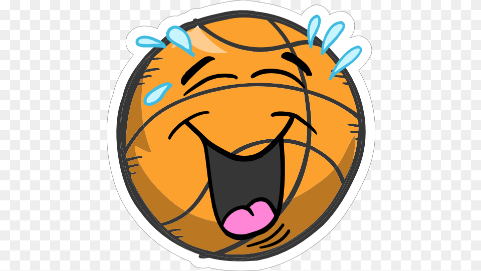 Laughing Emoji Basketball Sticker Clip Art, Logo, Face, Head, Person Free Png Download