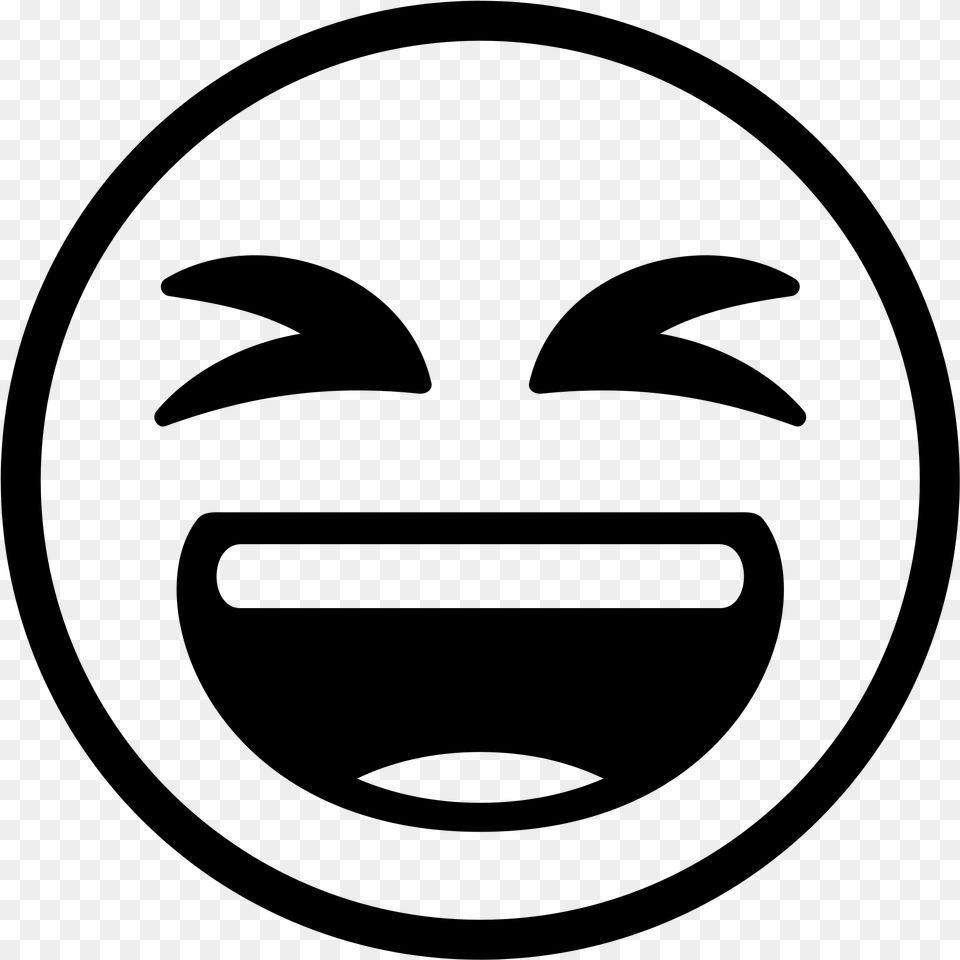 Laughing Emoji Black And White, Gray Png