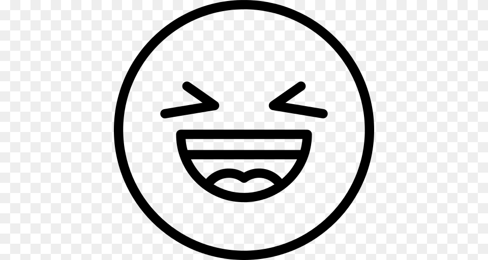 Laughing Emoji Icon, Gray Png Image