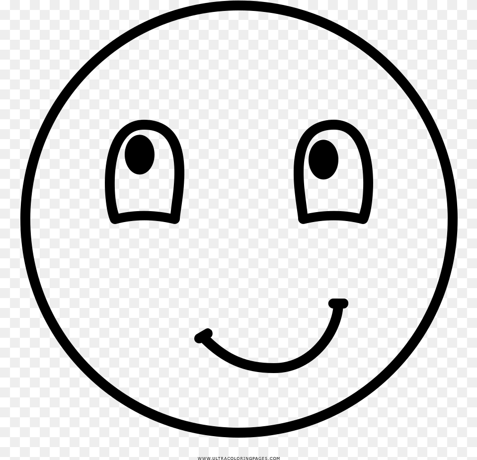 Laughing Face Coloring, Gray Png Image