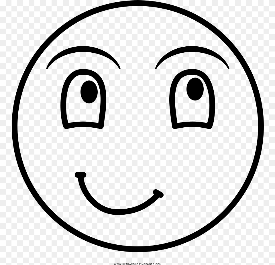 Laughing Face Coloring, Gray Free Png Download